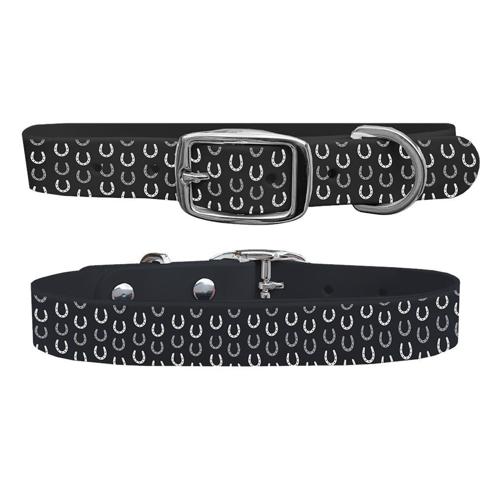 Horseshoes Black Dog Collar Dog Collar C4 BELTS