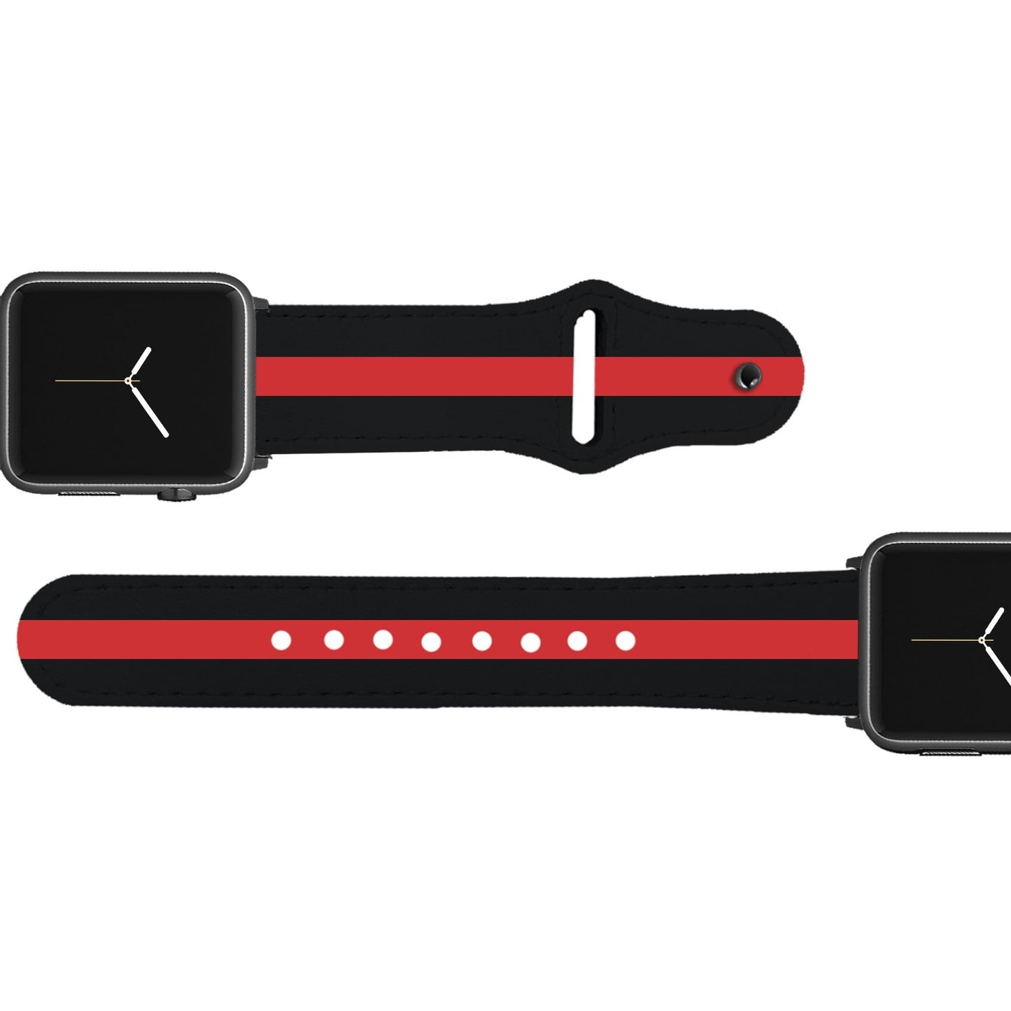 Red Line Firefighter Leather Apple Watch Band Apple Watch Band - Leather C4 BELTS