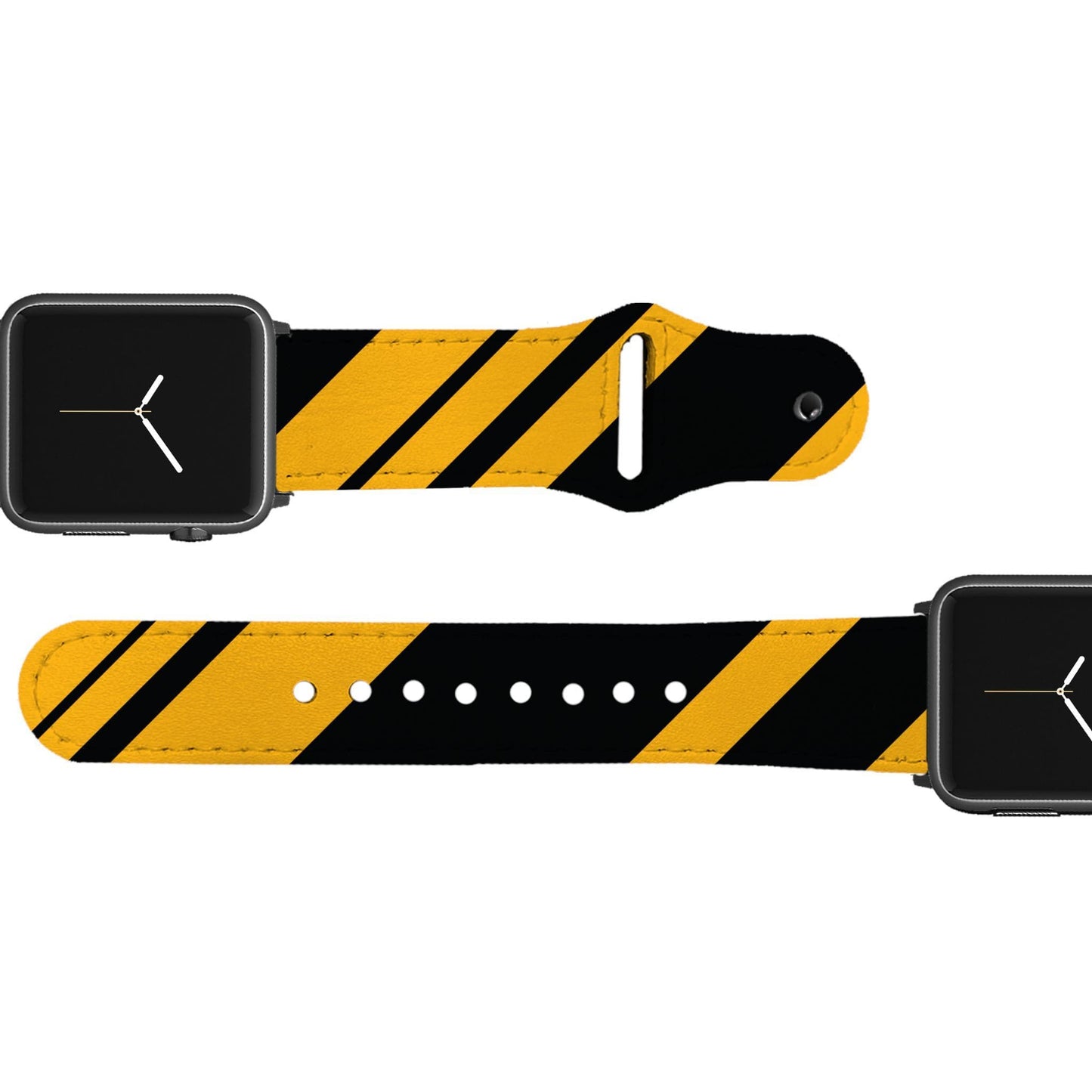 Pittsburgh Football Color Block Team Spirit Leather Apple Watch Band Apple Watch Band - Leather C4 BELTS