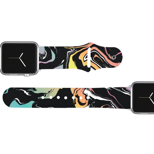 Paint Spill Leather Apple Watch Band Apple Watch Band - Leather C4 BELTS