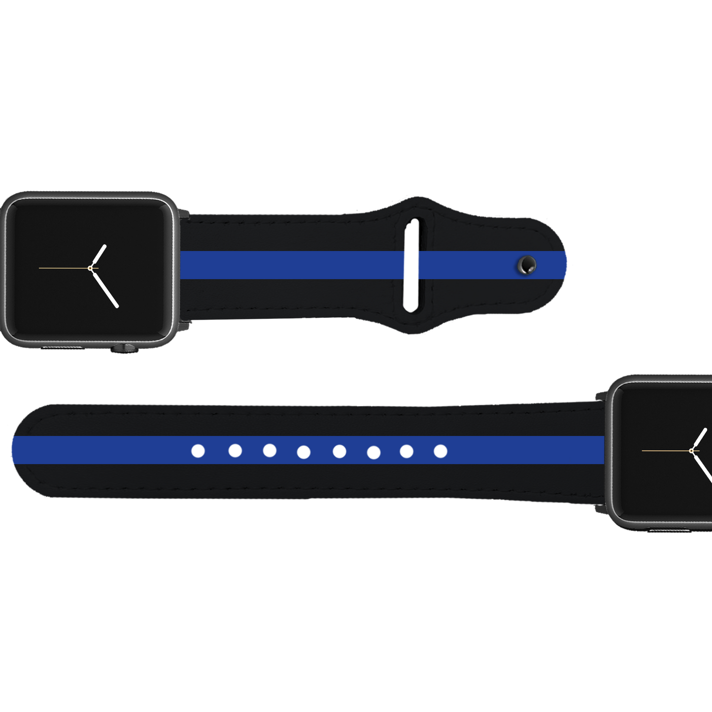 Thin Blue Line Leather Apple Watch Band