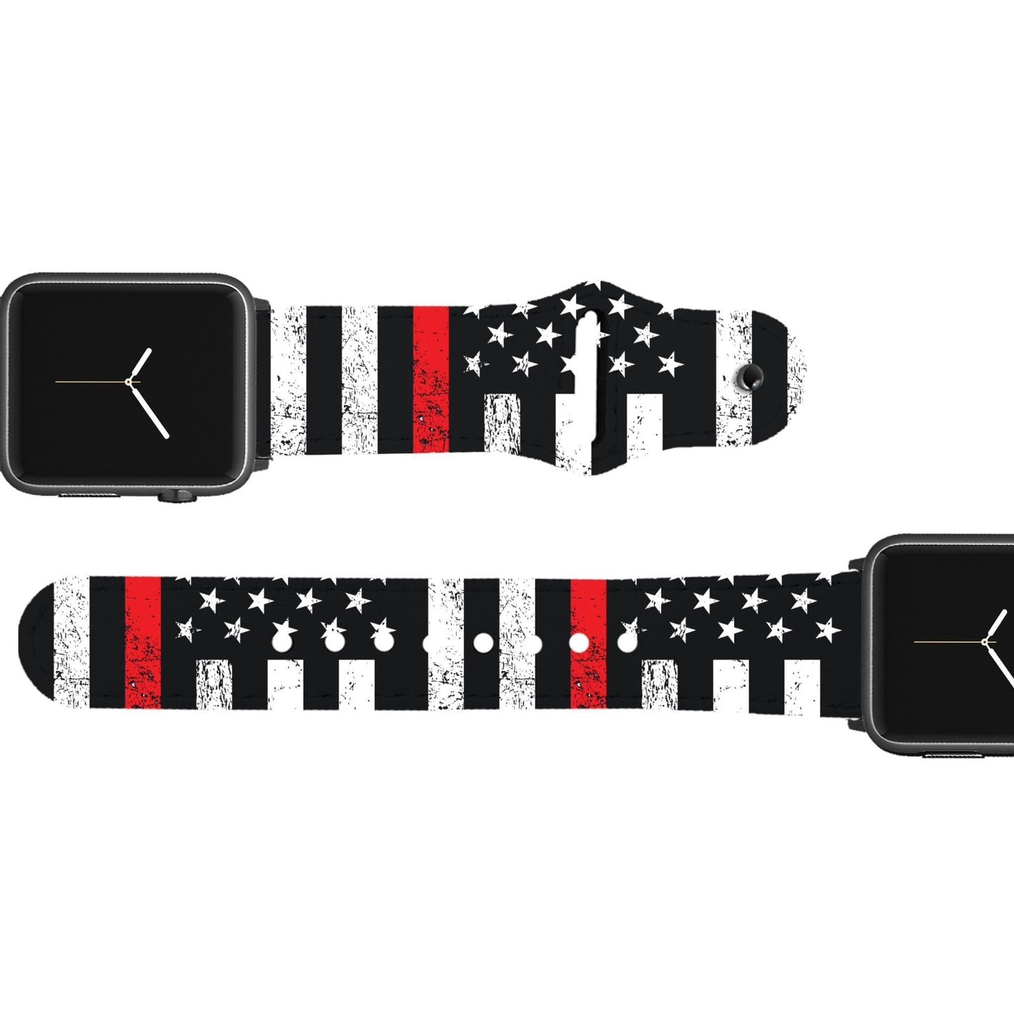 Red Stripe Flag Leather Apple Watch Band Apple Watch Band - Leather C4 BELTS