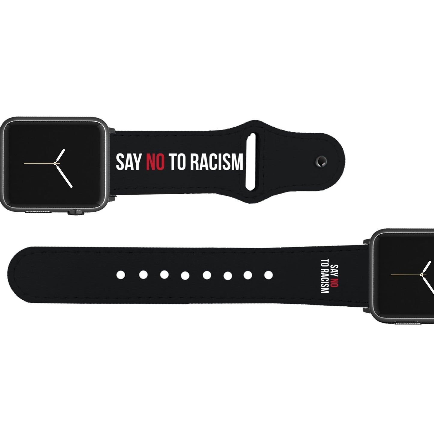 Say No To Racism Leather Apple Watch Band Apple Watch Band - Leather C4 BELTS
