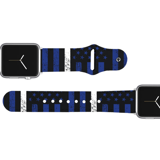 White Stripe Flag Leather Apple Watch Band Apple Watch Band - Leather C4 BELTS