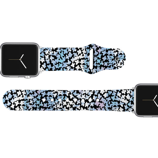 SanSoleil™ - Forget Me Not Blue Leather Apple Watch Band Apple Watch Band - Leather C4 BELTS