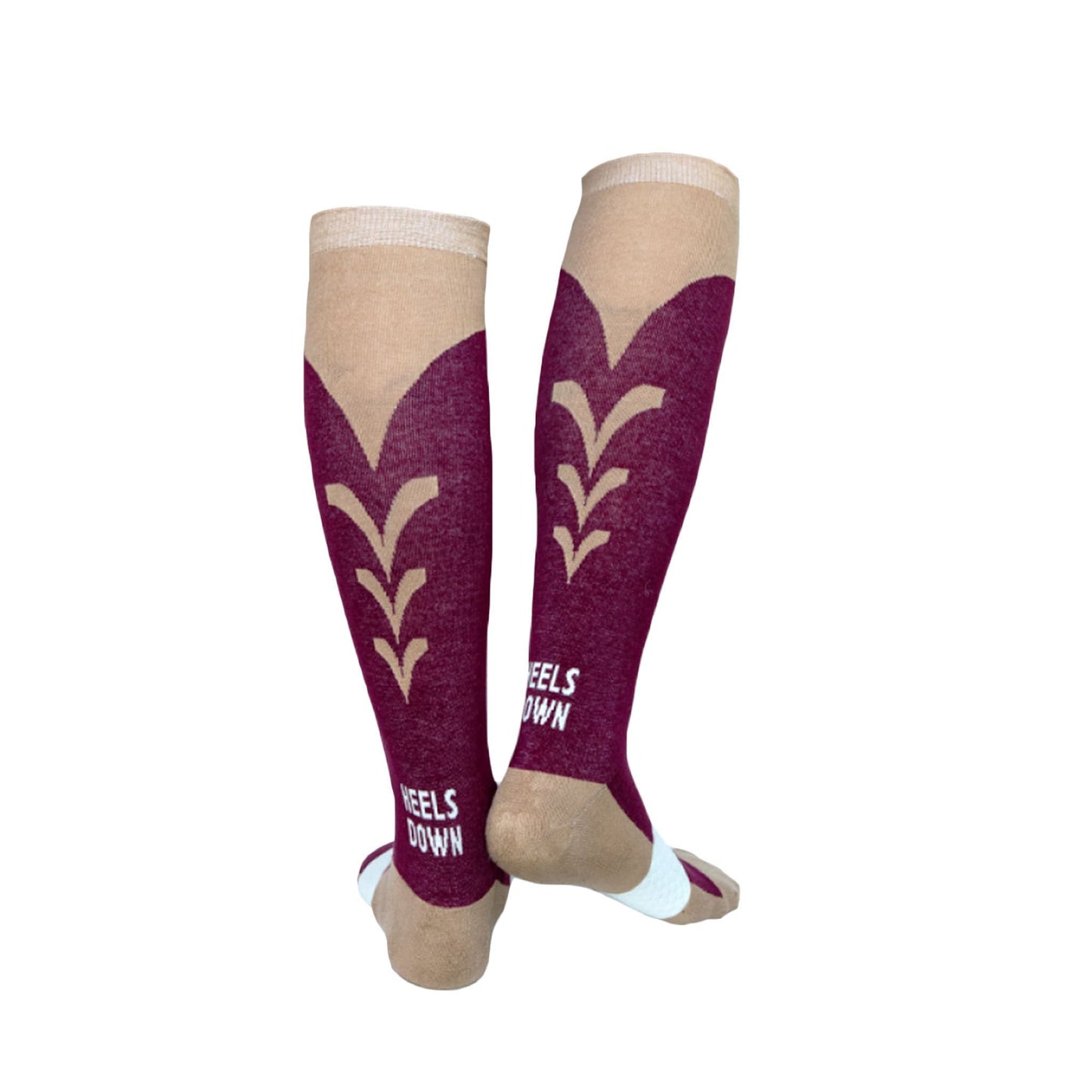 High Performance Riding Socks - Maroon & Cream socks C4 BELTS