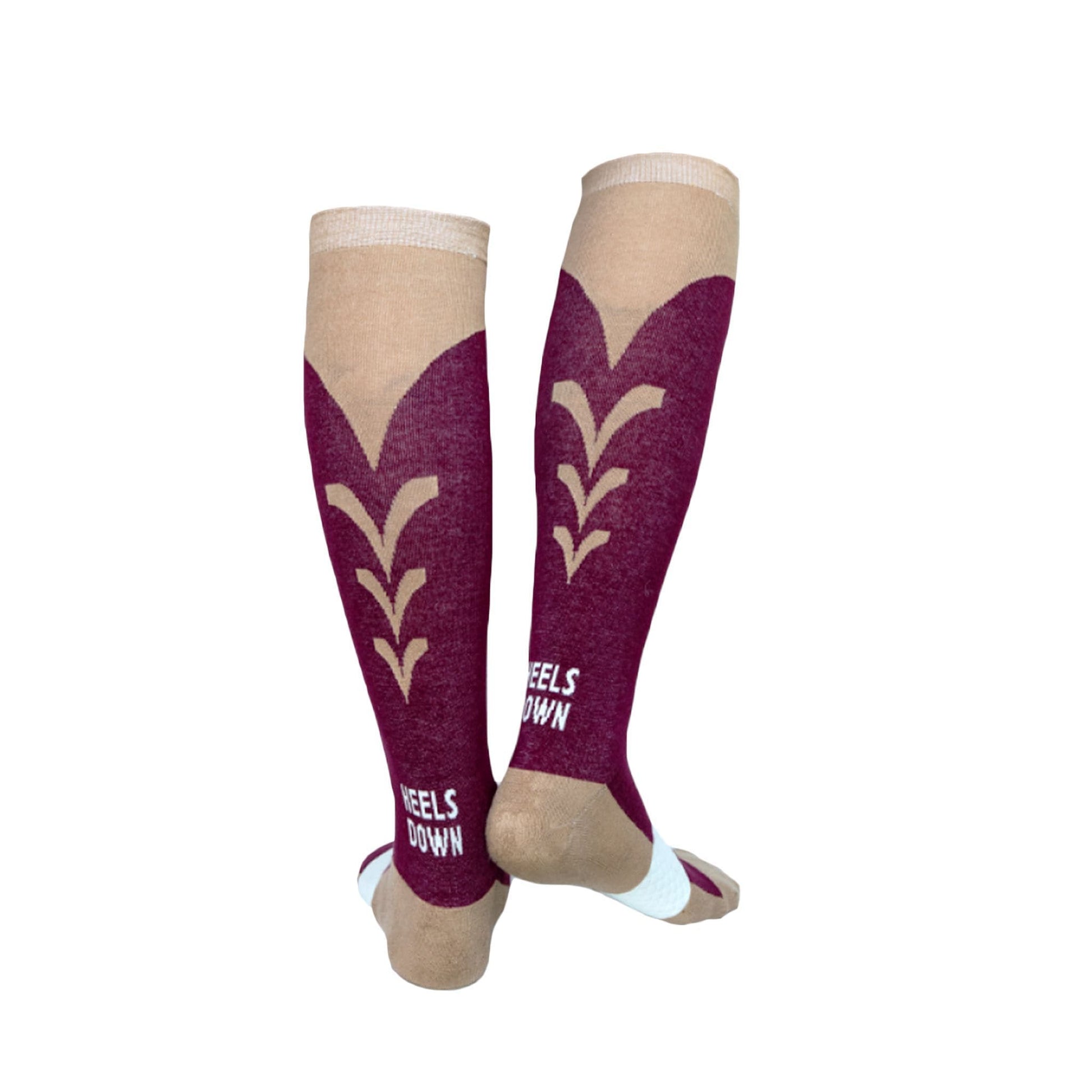 High Performance Riding Socks - Maroon & Cream socks C4 BELTS