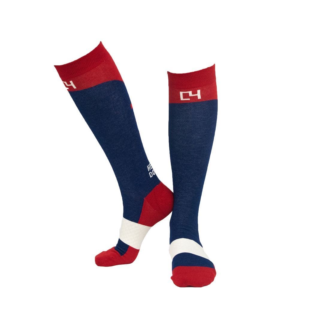 High Performance Riding Socks - Navy and Red socks C4 BELTS