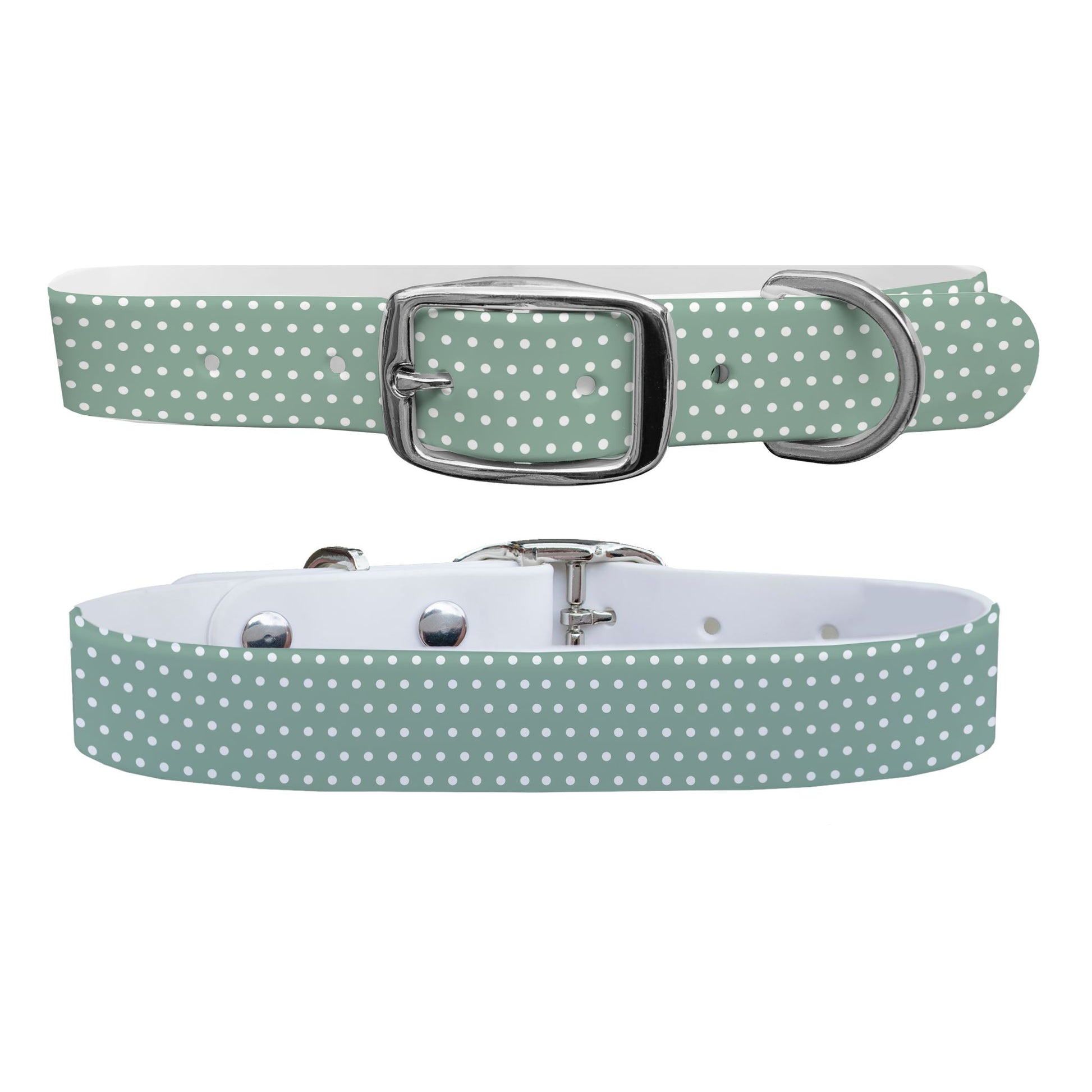 Mint Polka Dot Dog Collar Dog Collar C4 BELTS