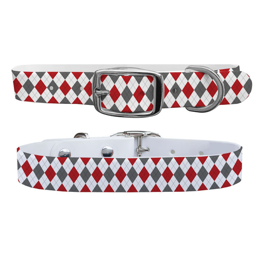 Ohio State University Argyle Team Spirit Dog Collar Dog Collar C4 BELTS