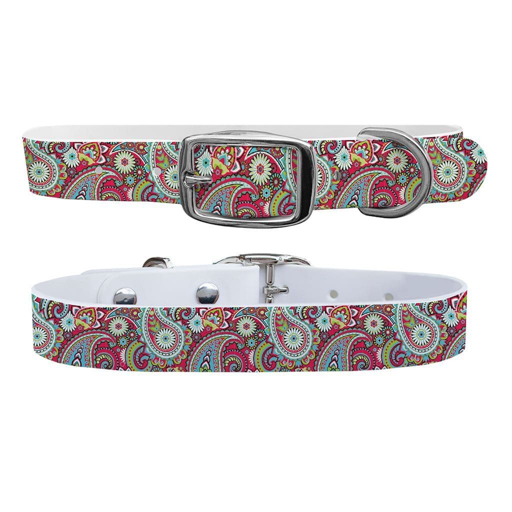 Paisley Magenta Dog Collar Dog Collar C4 BELTS