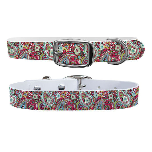 Paisley Magenta Dog Collar Dog Collar C4 BELTS