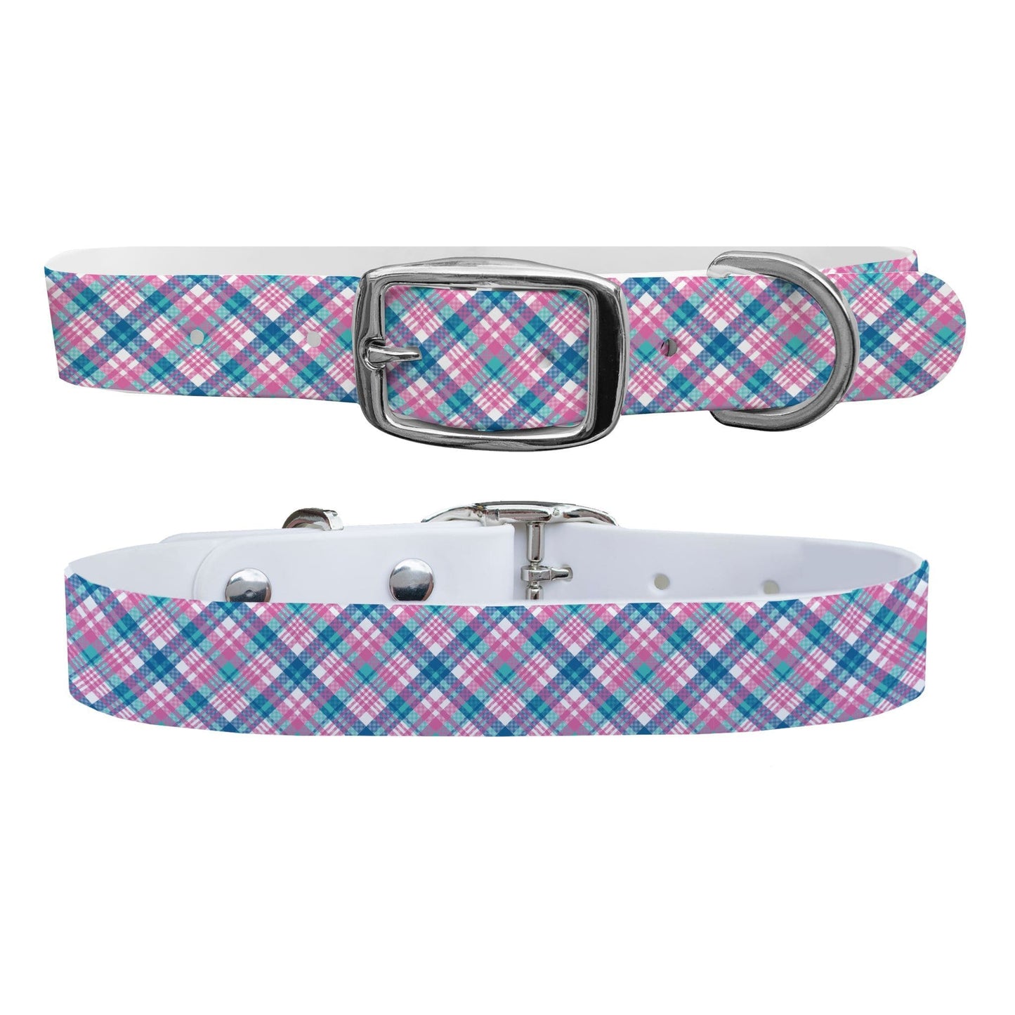 Pink Plaid Dog Collar Dog Collar C4 BELTS