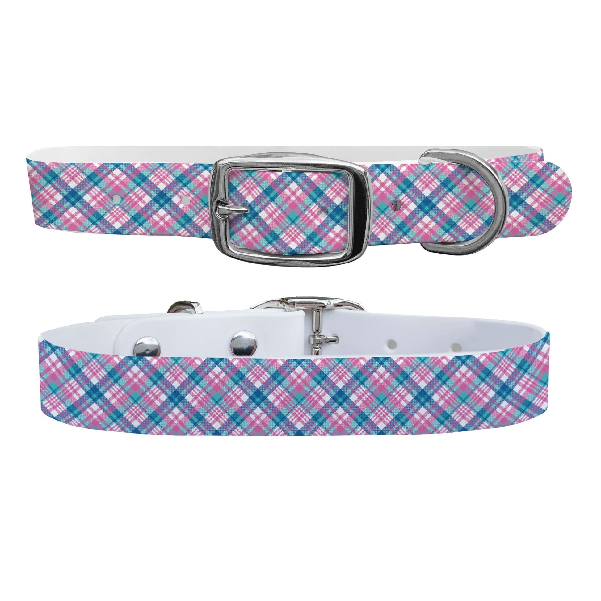 Pink Plaid Dog Collar Dog Collar C4 BELTS