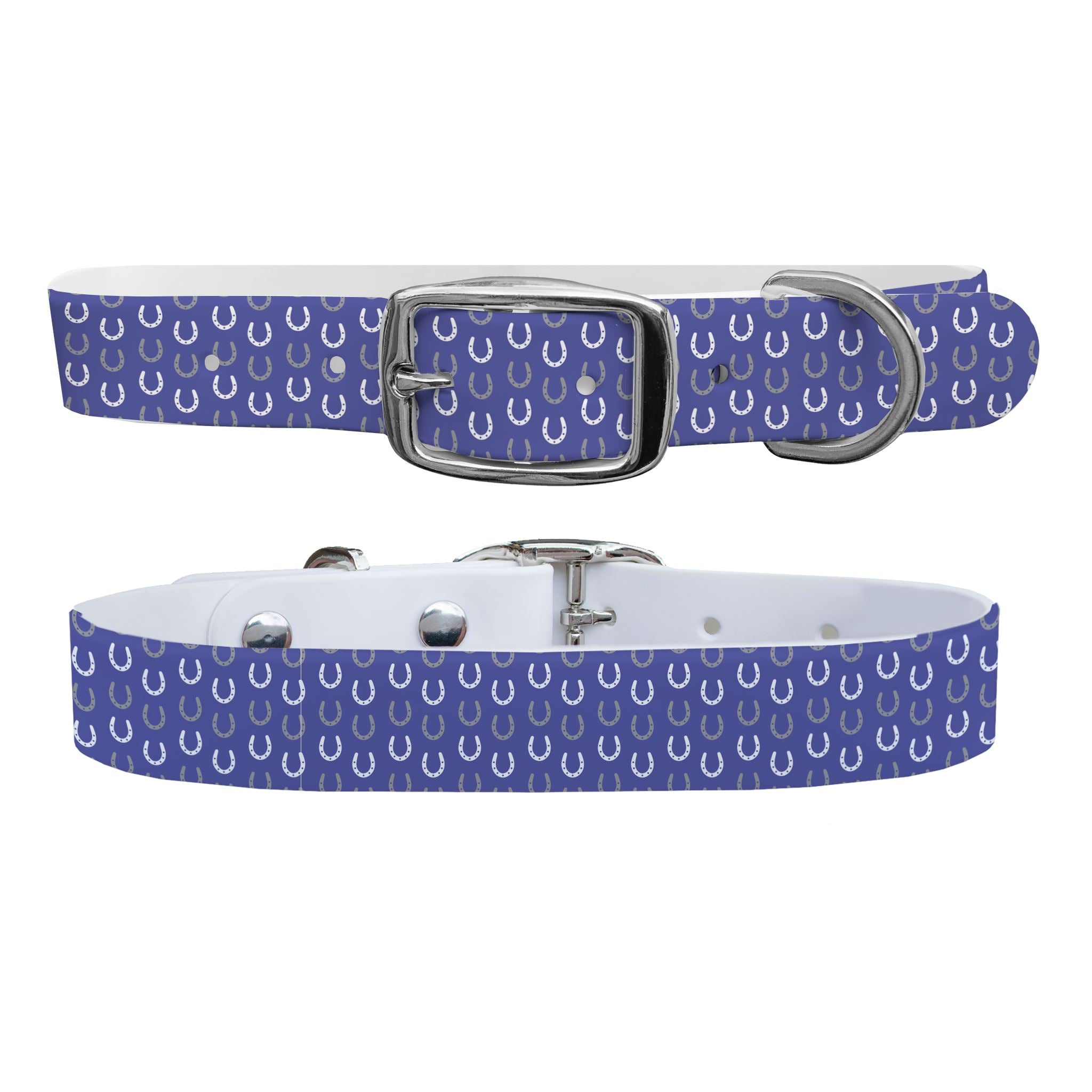 Horseshoes Periwinkle Dog Collar Dog Collar C4 BELTS