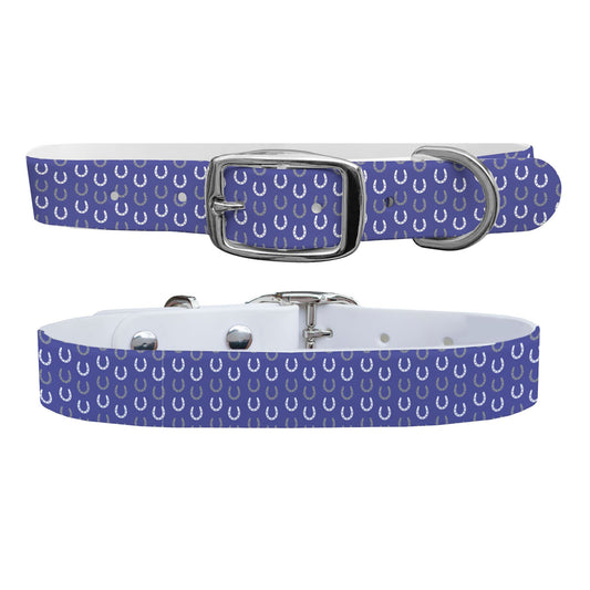 Horseshoes Periwinkle Dog Collar Dog Collar C4 BELTS