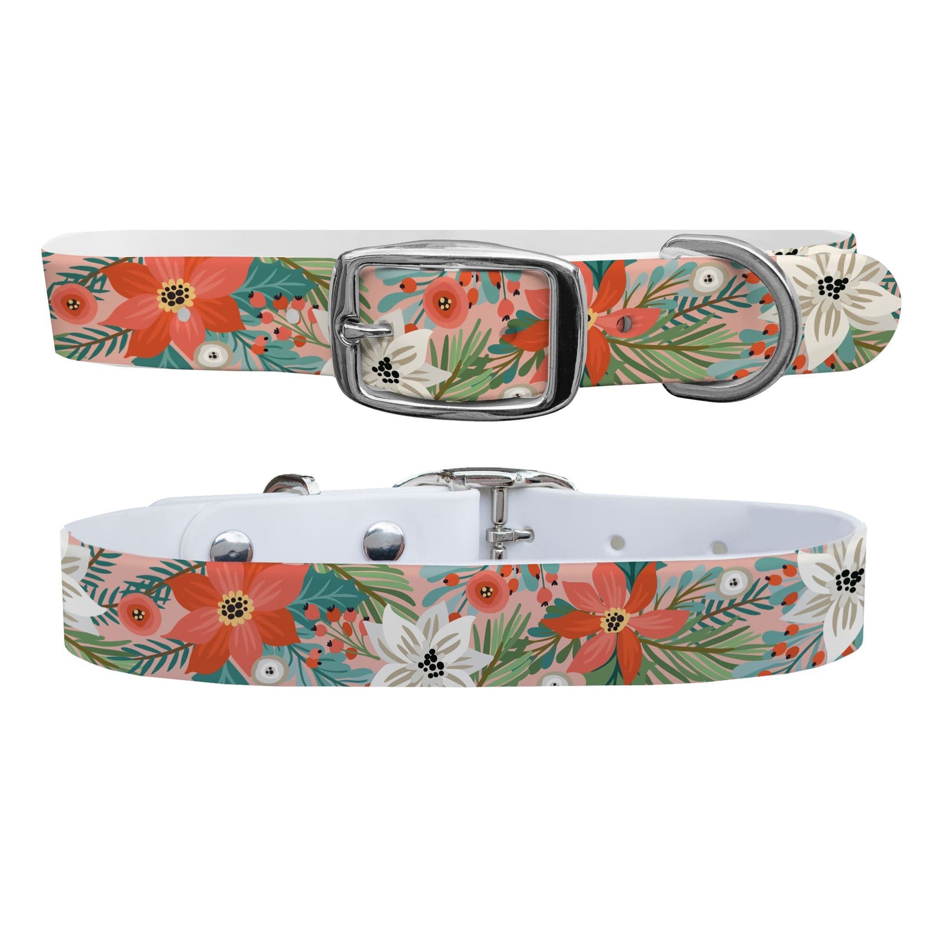 Pretty Poinsettia Dog Collar Dog Collar C4 BELTS