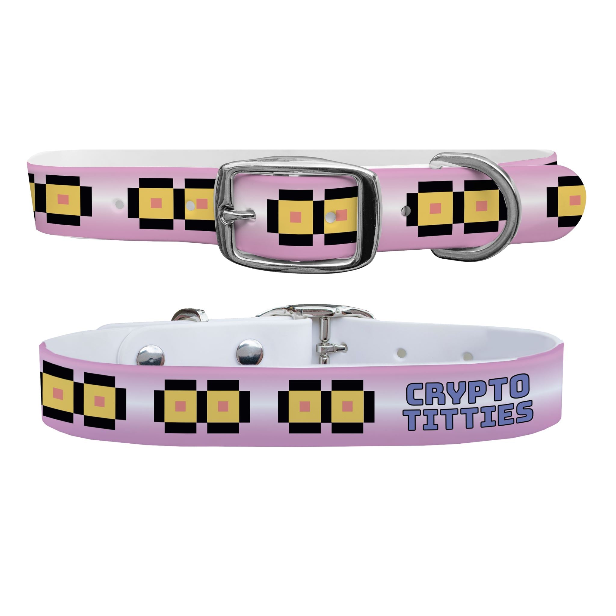 Crypto Titties - Pink Crypto Titties Logo Dog Collar Dog Collar C4 BELTS