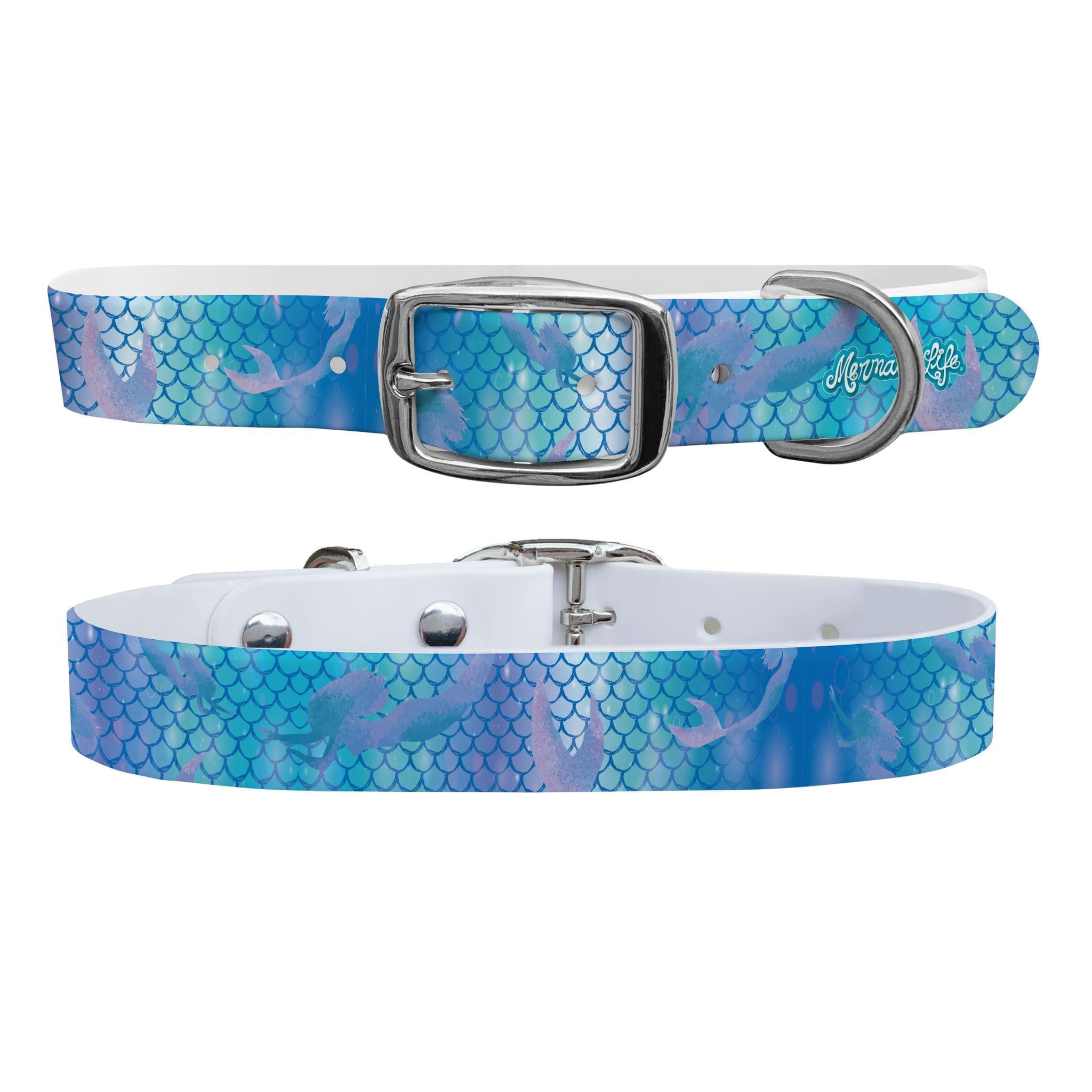 Mermaid Life - Hypnotic Scales Blue Dog Collar Dog Collar C4 BELTS