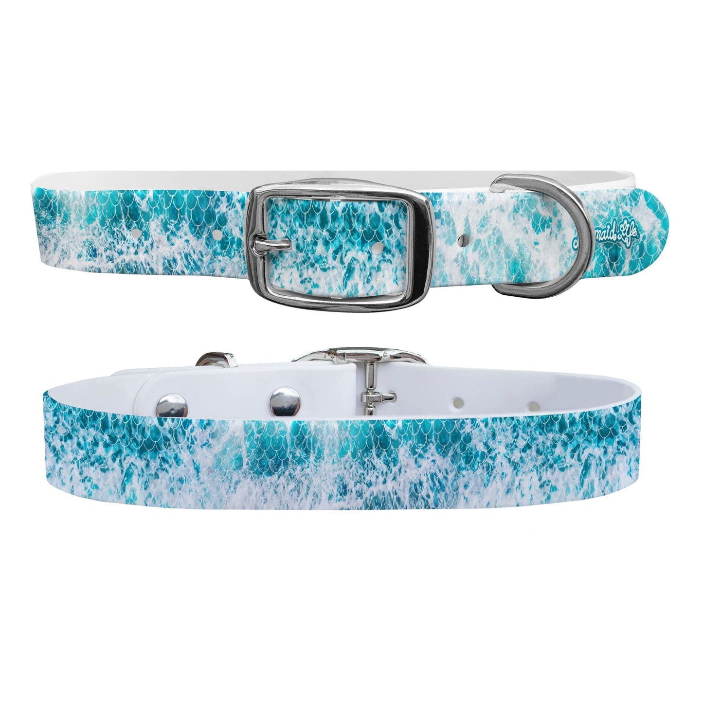 Mermaid Life - Ocean Waves Dog Collar Dog Collar C4 BELTS
