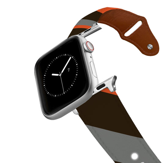 Cleveland Football Color Block Team Spirit Leather Apple Watch Band Apple Watch Band - Leather C4 BELTS
