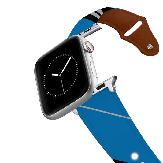 Detroit Football Color Block Team Spirit Leather Apple Watch Band Apple Watch Band - Leather C4 BELTS