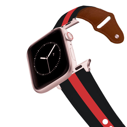 Red Line Firefighter Leather Apple Watch Band Apple Watch Band - Leather C4 BELTS