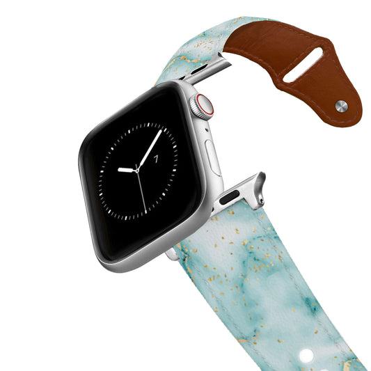 Marble Blue Leather Apple Watch Band Apple Watch Band - Leather C4 BELTS