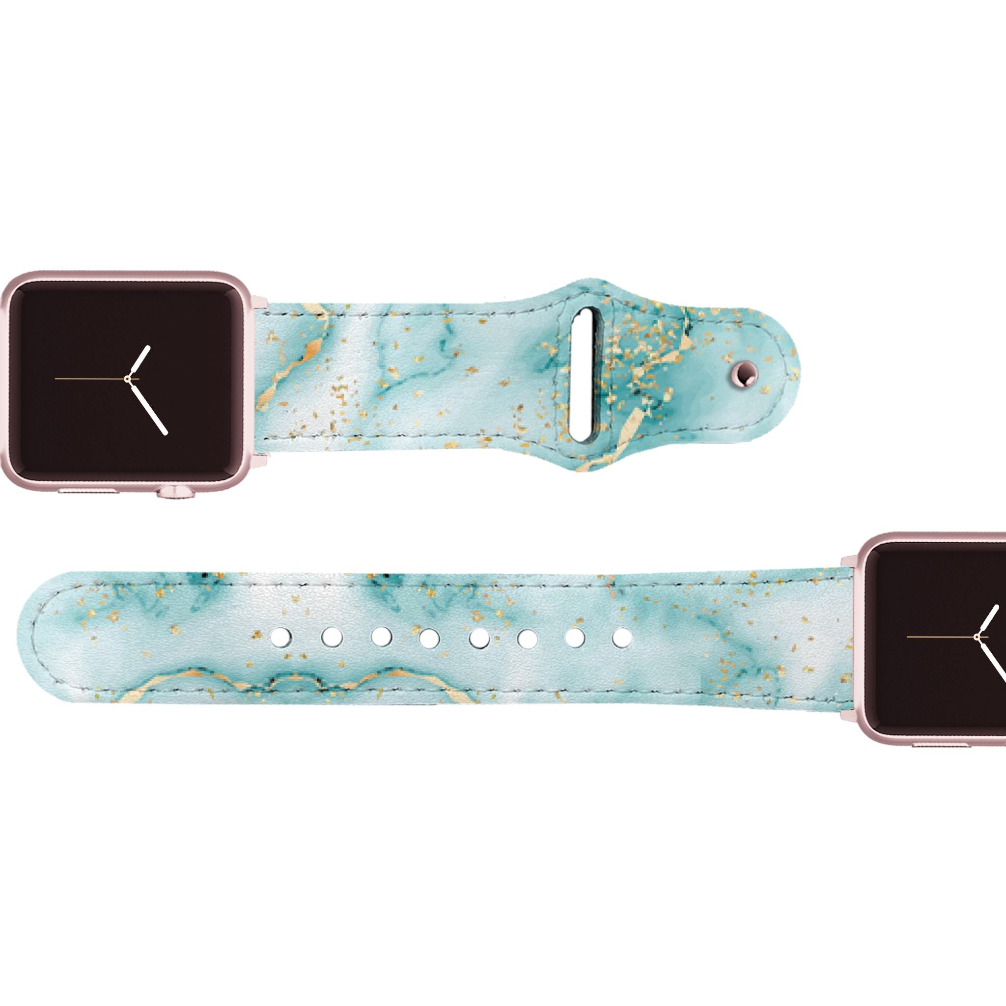 Marble Blue Leather Apple Watch Band Apple Watch Band - Leather C4 BELTS