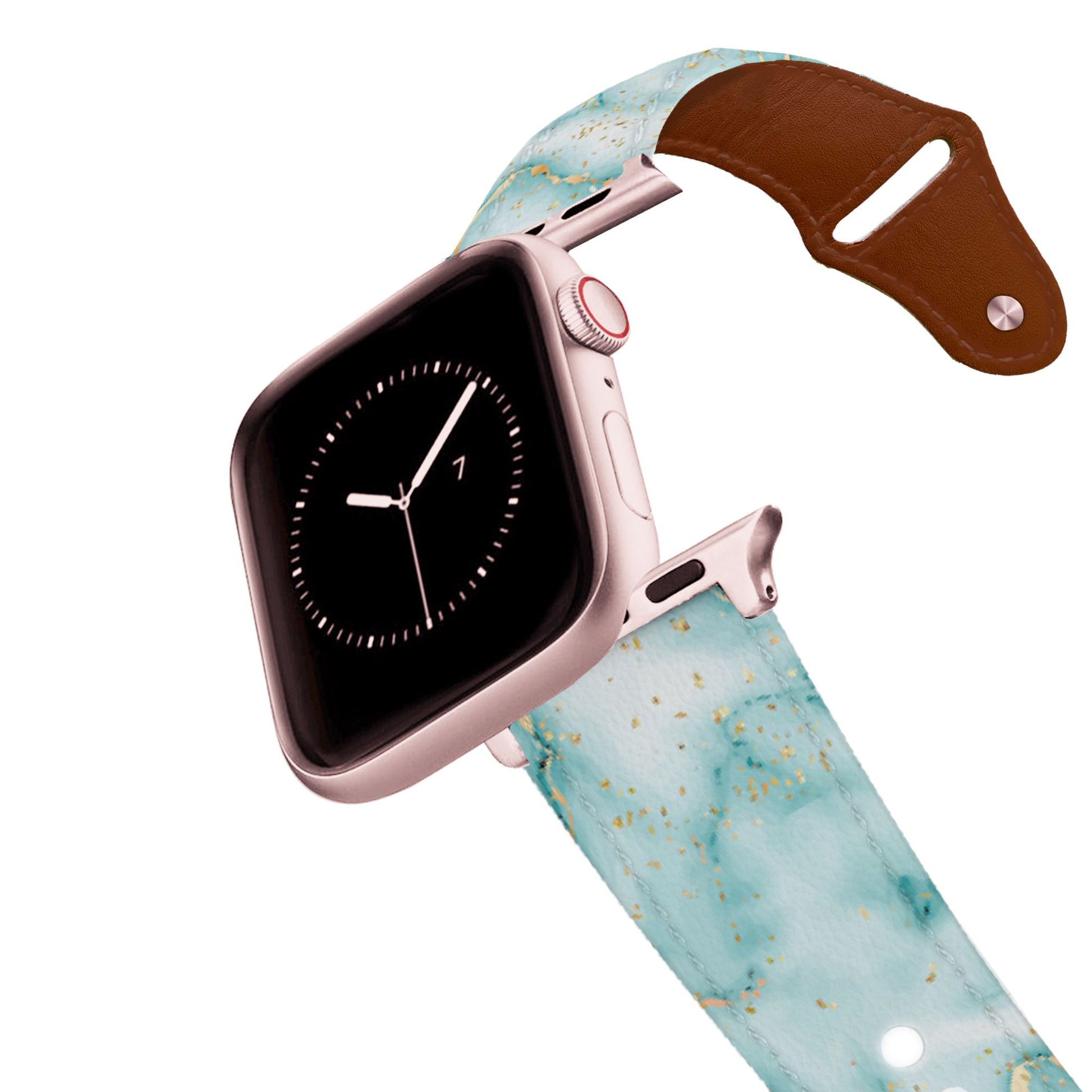 Marble Blue Leather Apple Watch Band Apple Watch Band - Leather C4 BELTS