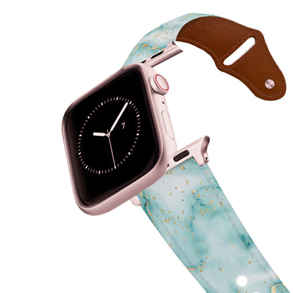 Marble Blue Leather Apple Watch Band Apple Watch Band - Leather C4 BELTS