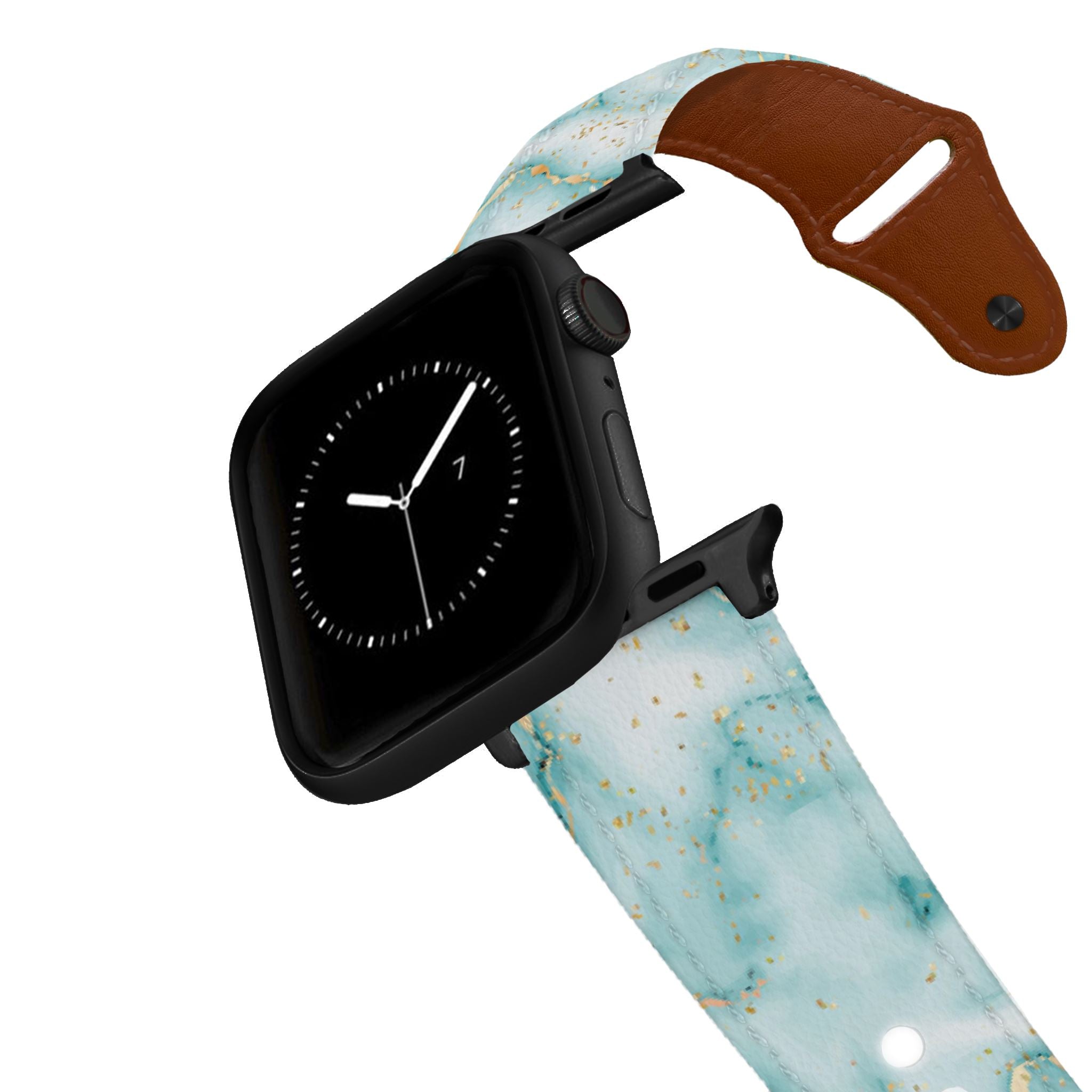 Marble Blue Leather Apple Watch Band Apple Watch Band - Leather C4 BELTS