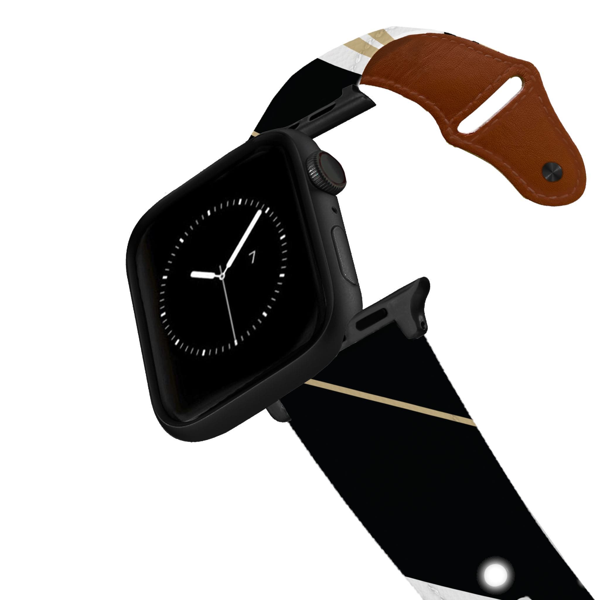New Orleans Football Color Block Team Spirit Leather Apple Watch Band Apple Watch Band - Leather C4 BELTS