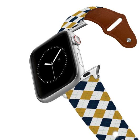 University of Notre Dame Argyle Team Spirit Leather Apple Watch Band Apple Watch Band - Leather C4 BELTS