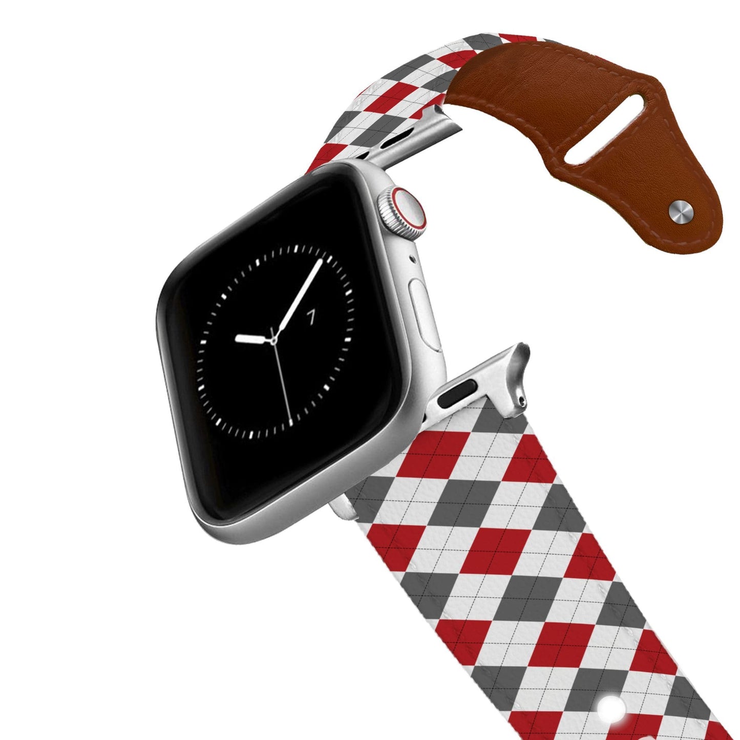 Ohio State University Argyle Team Spirit Leather Apple Watch Band Apple Watch Band - Leather C4 BELTS