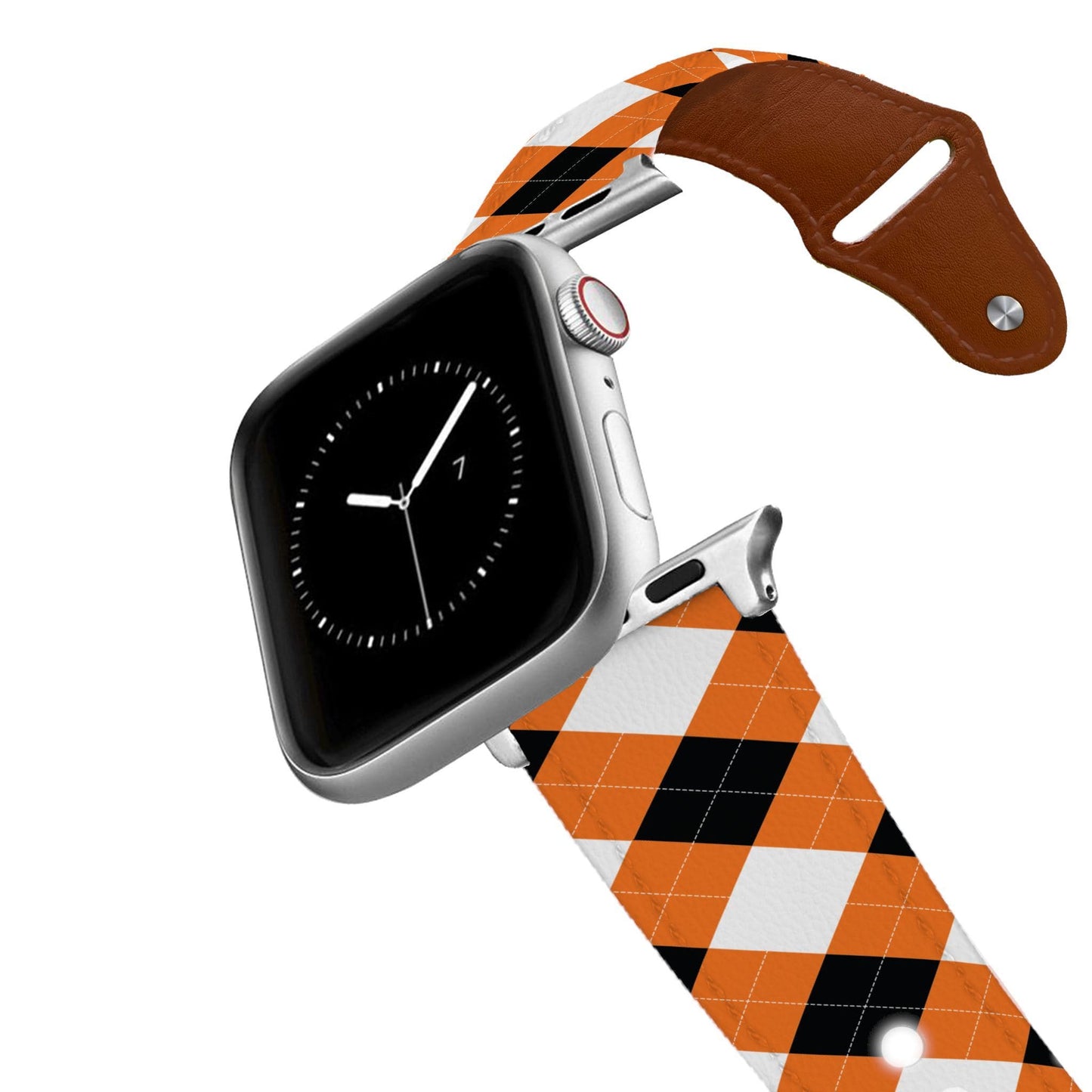 Oklahoma State University Argyle Team Spirit Leather Apple Watch Band Apple Watch Band - Leather C4 BELTS