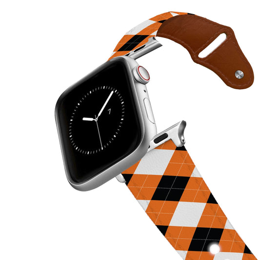 Oklahoma State University Argyle Team Spirit Leather Apple Watch Band Apple Watch Band - Leather C4 BELTS