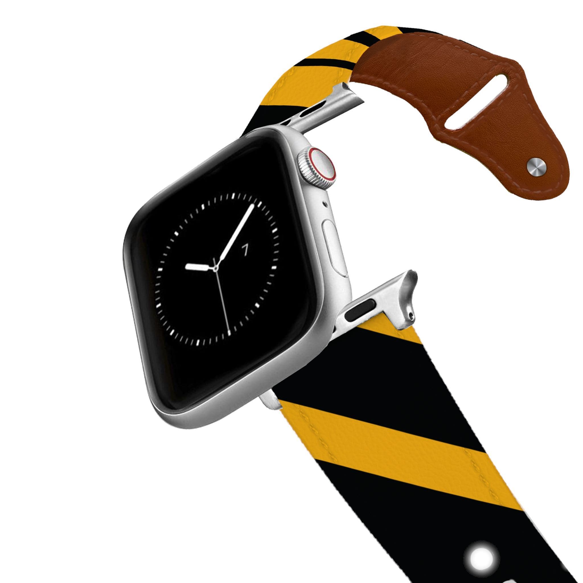 Pittsburgh Football Color Block Team Spirit Leather Apple Watch Band Apple Watch Band - Leather C4 BELTS
