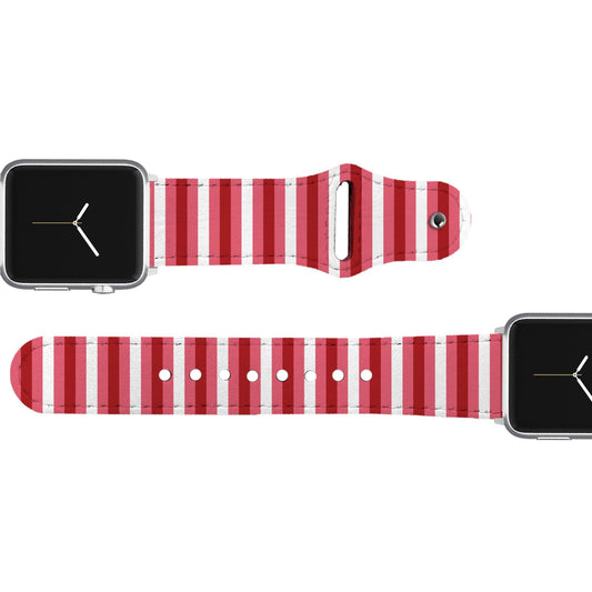 Pink Pinstripe Leather Apple Watch Band Apple Watch Band - Leather C4 BELTS