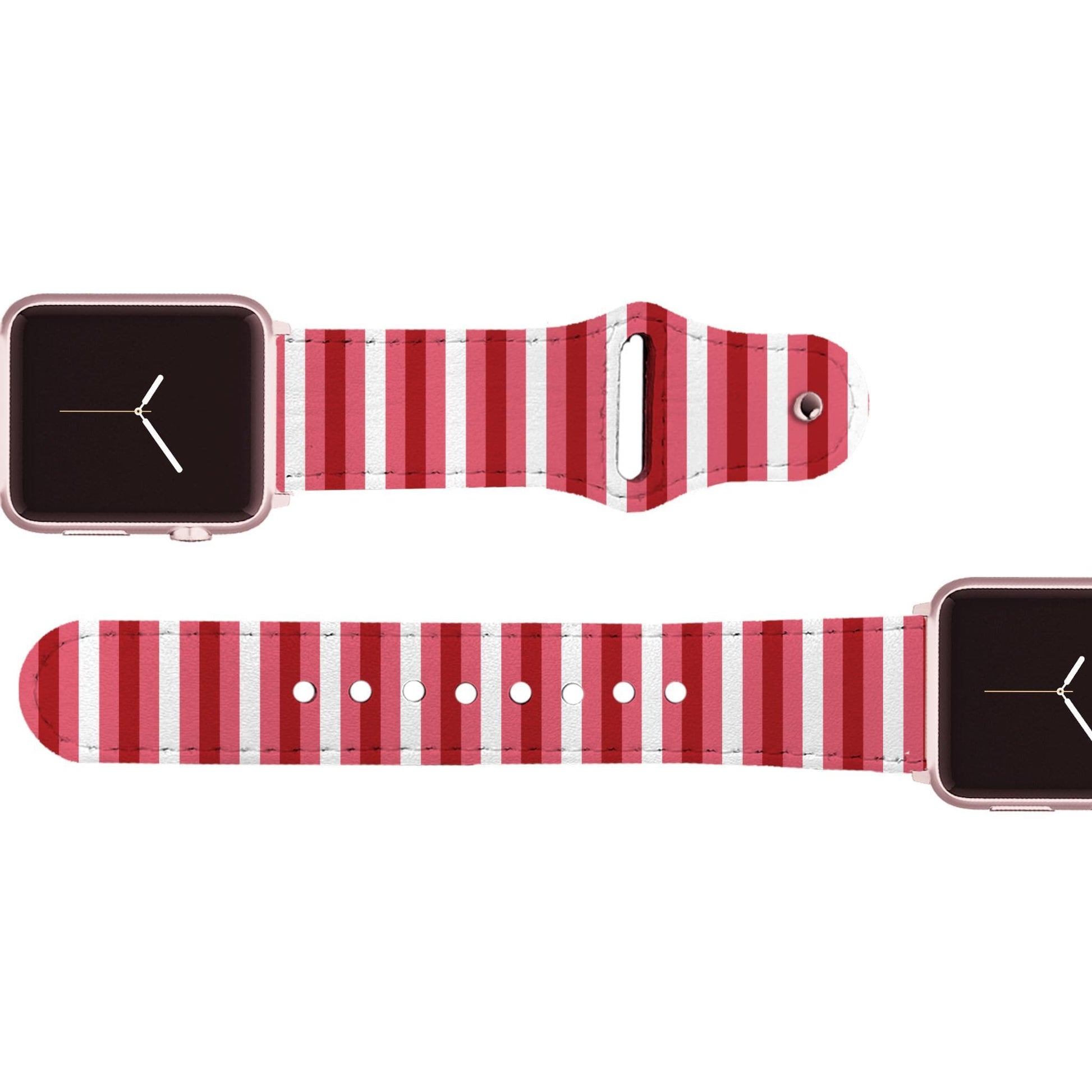 Pink Pinstripe Leather Apple Watch Band Apple Watch Band - Leather C4 BELTS