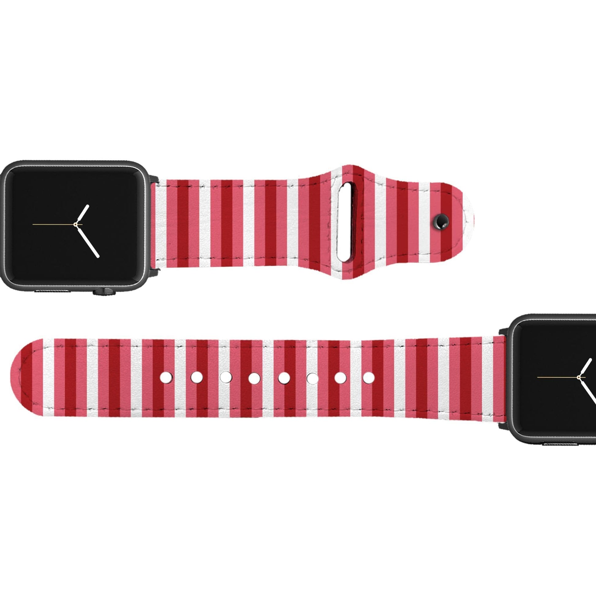 Pink Pinstripe Leather Apple Watch Band Apple Watch Band - Leather C4 BELTS