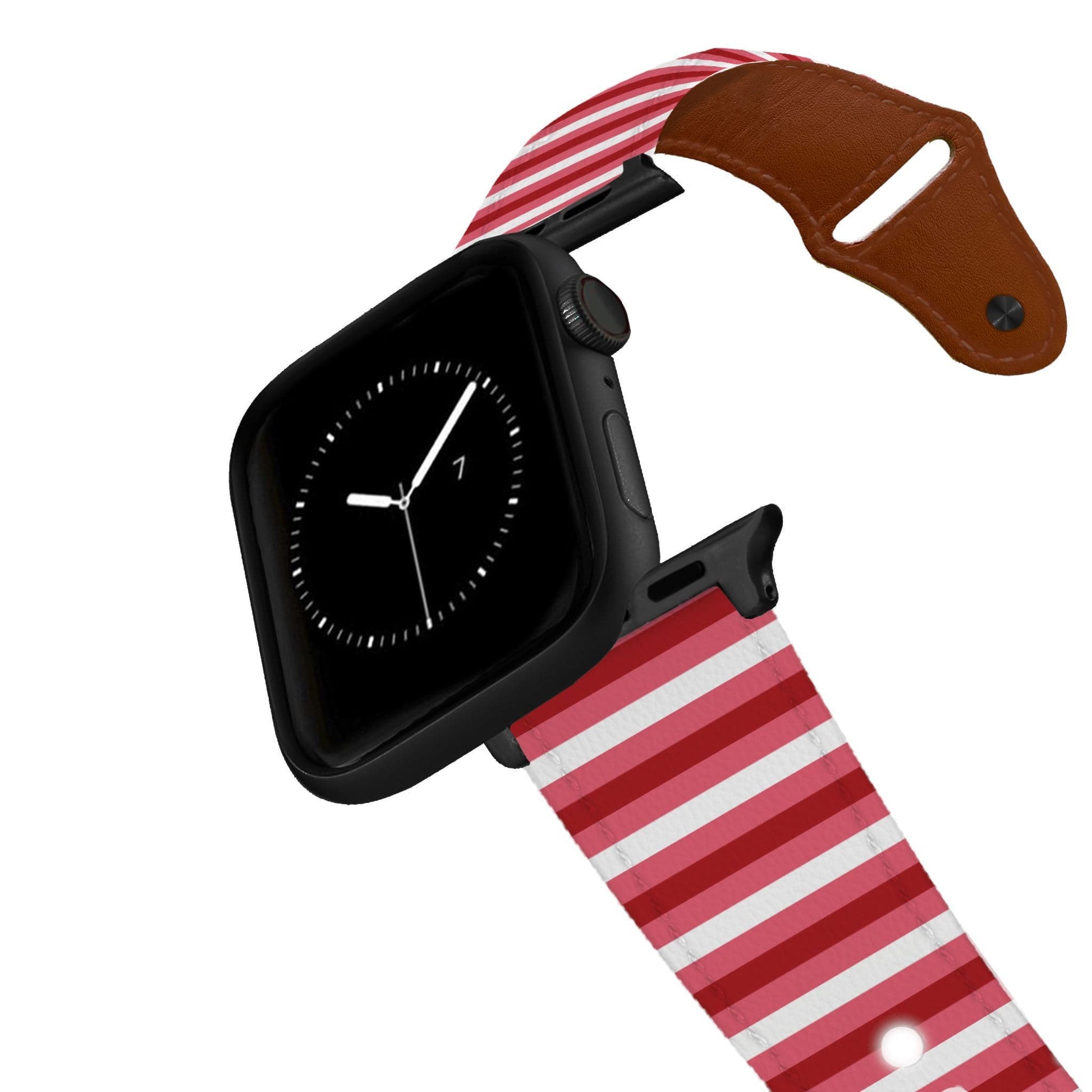 Pink Pinstripe Leather Apple Watch Band Apple Watch Band - Leather C4 BELTS