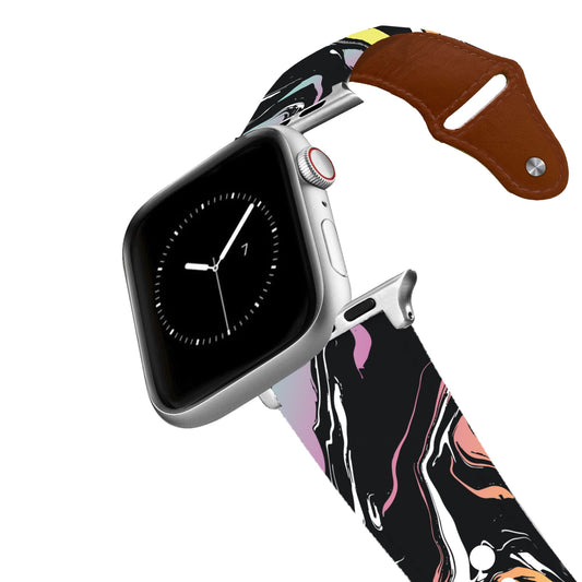 Paint Spill Leather Apple Watch Band Apple Watch Band - Leather C4 BELTS