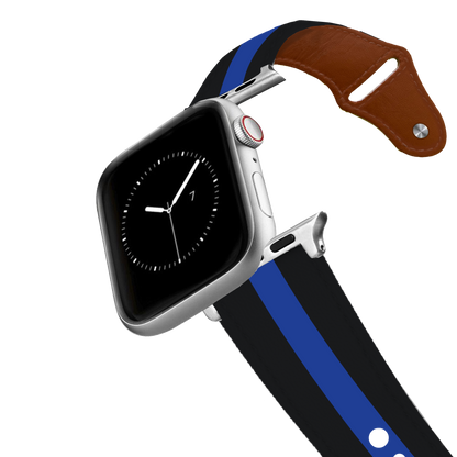 Thin Blue Line Leather Apple Watch Band