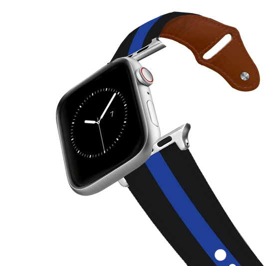 Thin Blue Line Leather Apple Watch Band