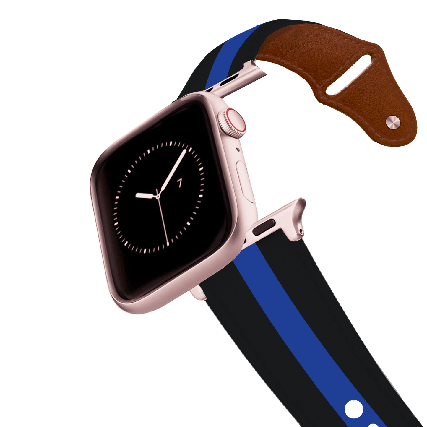 Thin Blue Line Leather Apple Watch Band