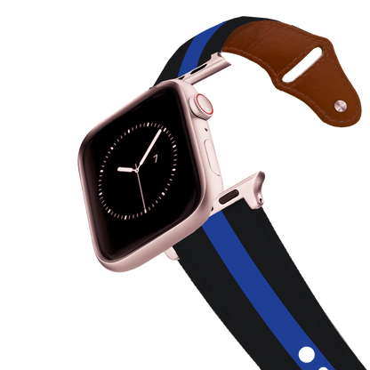 Thin Blue Line Leather Apple Watch Band