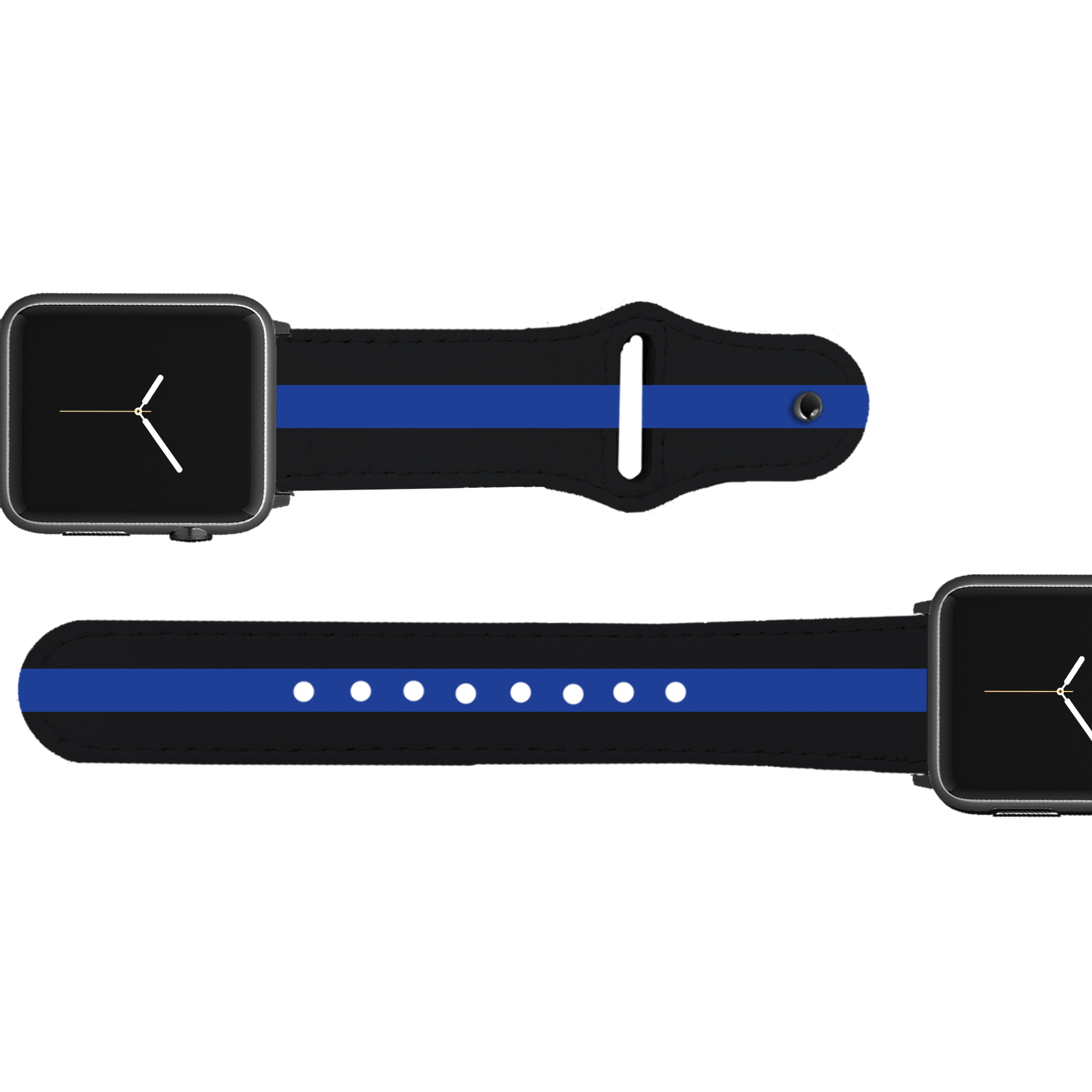 Thin Blue Line Leather Apple Watch Band