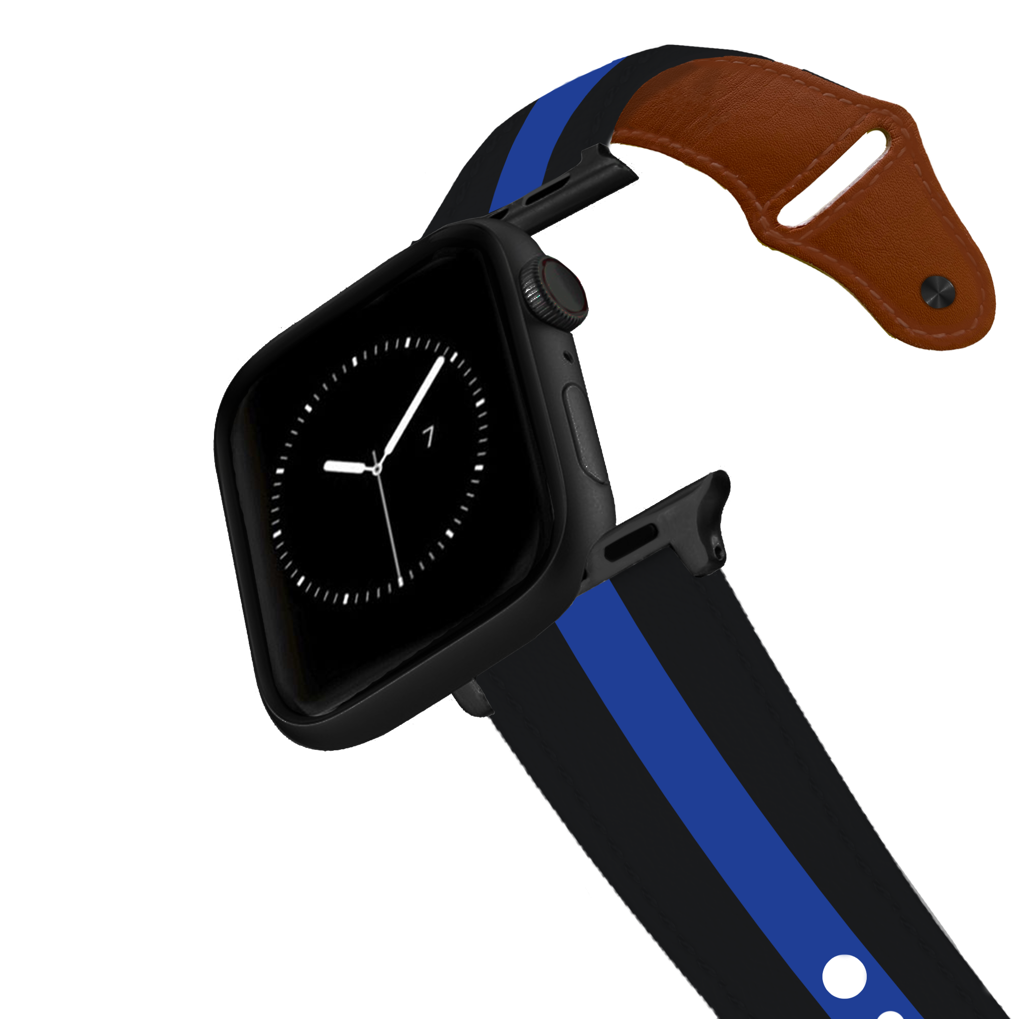 Thin Blue Line Leather Apple Watch Band C4