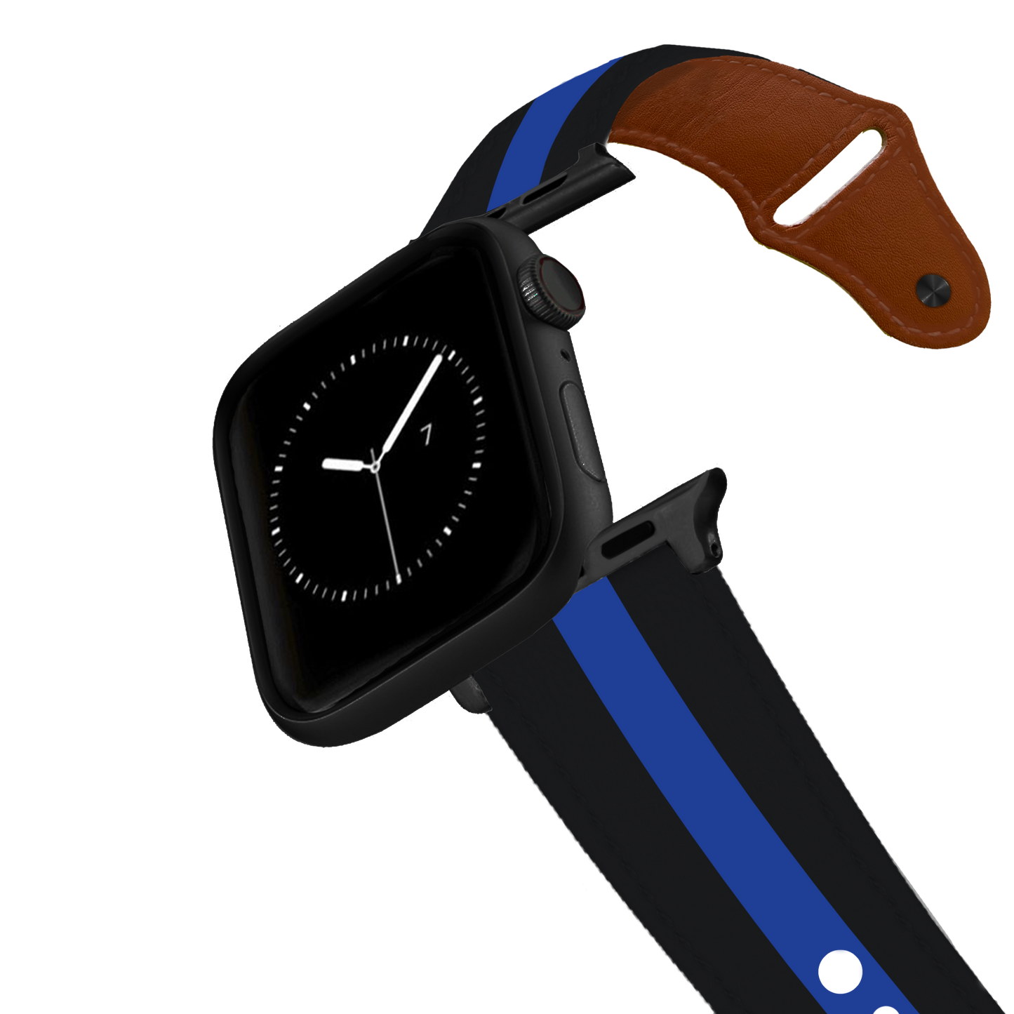 Thin Blue Line Leather Apple Watch Band